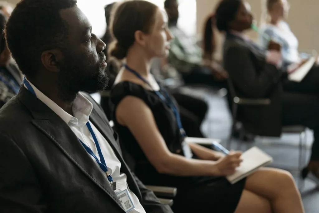 A Man Attending a Business Seminar