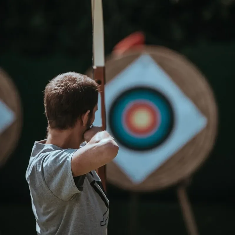 white and brown composite bow