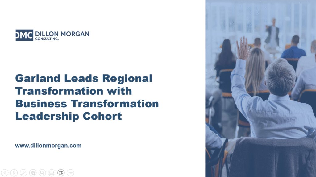 Business transformation presentation with audience participation.